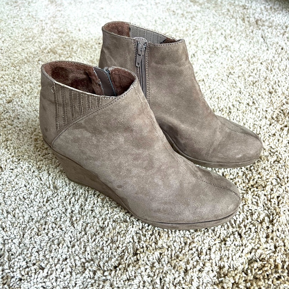 Suede Wedge Booties